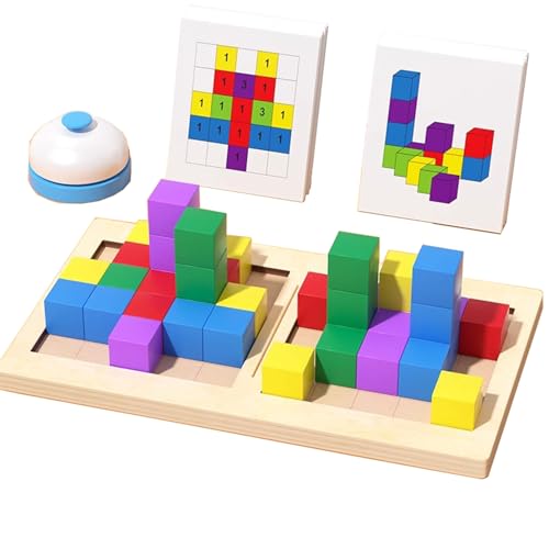 VZZCGJVT Montessori Holz Puzzle Brett Schlacht Spiel, 3D Block Brain Teaser Puzzle Spiel von VZZCGJVT