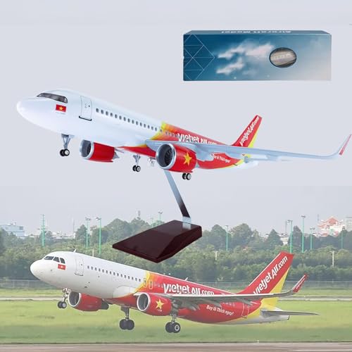 18,5-Zoll-Modellflugzeug Vietnam A320neo im Maßstab 1:79, Modellflugzeug, Sammlerstück, Kunstharz mit Rädern, Druckguss-Flugzeugmodus for die Sammlung(A320neo) von VaNmar