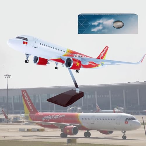 18,5-Zoll-Modellflugzeug Vietnam A320neo im Maßstab 1:79, Modellflugzeug, Sammlerstück, Kunstharz mit Rädern, Druckguss-Flugzeugmodus for die Sammlung(A320neo) von VaNmar