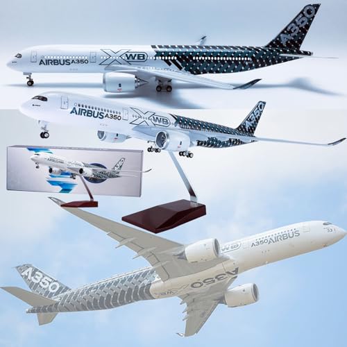 VaNmar 18,5-Zoll-Modellflugzeug A350XBW im Maßstab 1:144, Flugzeugmodell, Jet-Flugzeug, Sammlerstücke, Kunstharz mit Rädern, Druckguss-Flugzeugmodus for Sammeln(LED A350XWB) von VaNmar