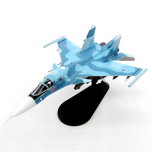 VaNmar 9,9 Zoll SU-34 Kampfflugzeug-Modellflugzeug im Maßstab 1:100, Jet-Sammlerstücke, Druckguss-Flugzeugmodell for Sammlung, Geschenk, Ornament von VaNmar