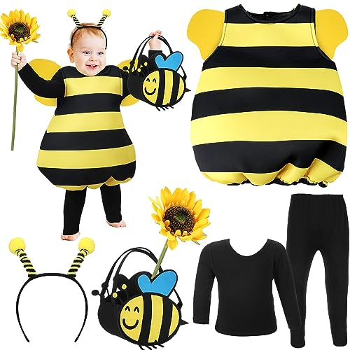 Vabean Hummel-Kostüm, lange Kleidung, Hose, Biene, Antenne, Stirnband, Korb, Sonnenblume, Cosplay, für Kleinkinder, Kinder (0–6 Monate) von Vabean