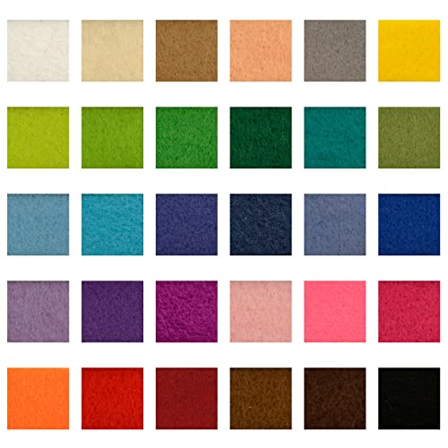 Vaessen Creative 10429-002 Filzstoff, 30 Farben Bastelfilz, 1mm, 15 x 20 cm, Filz zum Nähen, DIY Basteln und Scrapbooking von Vaessen Creative