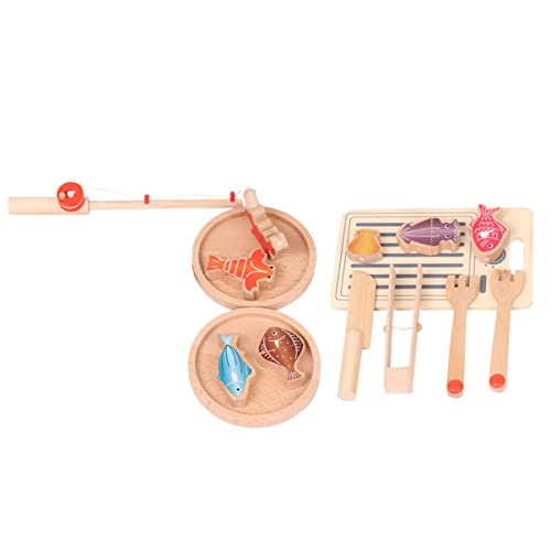 1 Satz Cecilia Rollenspielspielzeug für Miniküche küchenspielzeug für Kitchen Toys for Fun Toy Fischspielzeug schneiden schneiden hölzern Brown Vaguelly von Vaguelly