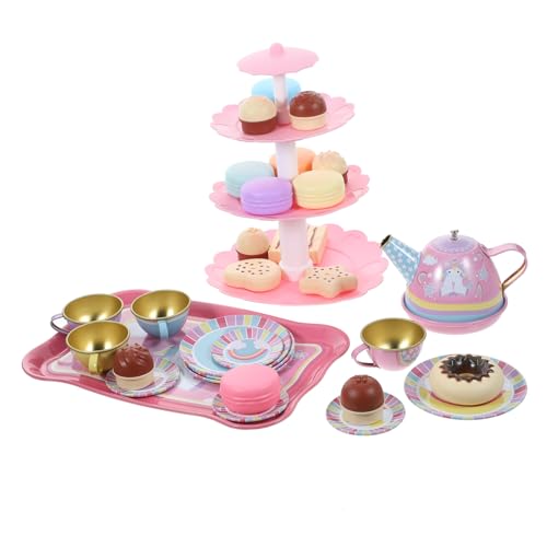 Vaguelly Tea Set 1 Satz Teeservice Für Kinder Tea-Party-Spielzeug Tu So, Als Würdest Du Teespielzeug Spielen Spielzeuge Tee Gläser Simulationshaus-küchenzubehör Kleinkindspielzeug Für Mädchen von Vaguelly