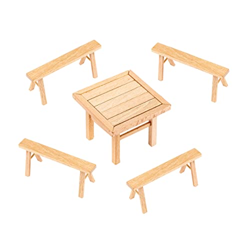 1 Set Einsteck Und Zapfentisch Und Stühle Spielzeug Kinderpuzzles Bausteine Kinderbildung Lernspielzeug Mini Möbel Mini Tischmodell Puzzle Holzpuzzle Modell Vaguelly von Vaguelly