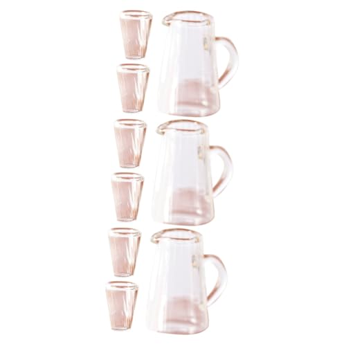 3 Sets Glas Teetasse Aus Wellpappe Simulierter Mini Teekessel Mini Requisite Zarter Mini Teekessel Kleine Teetasse Glas Mini Tasse Simulierter Glas Wasserkocher Mini Vaguelly von Vaguelly