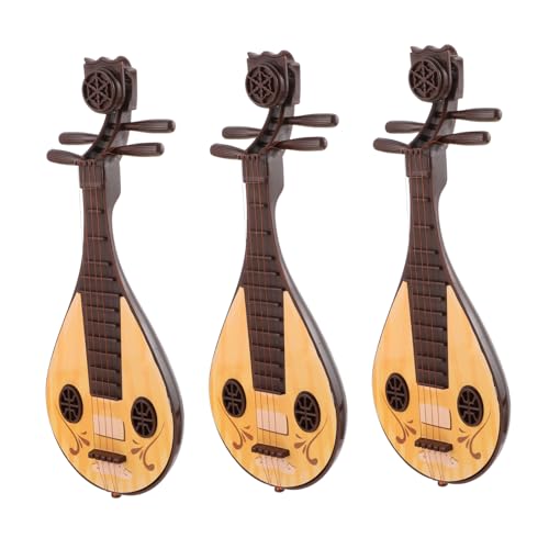 3 Stück Pipa Musikinstrument Mini Mini Gitarre Für Instrumente Puppenhaus Miniatur Pipa Mini Ornament Miniatur Dekoration Kunststoff Vaguelly von Vaguelly