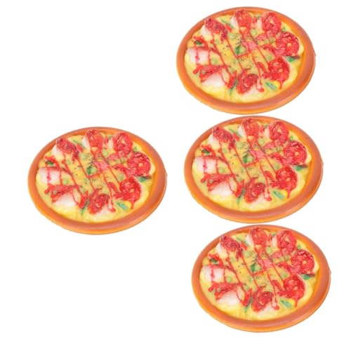 4 Stück Gefälschte Lebensmittelspielzeuge Vitrine Pizza-Modell Restaurant Spielen Pizzaspielzeug Für Kinder Gefälschtes Pizzamodell Gefälschte Pizza-Fotografie-Requisite PVC Vaguelly von Vaguelly