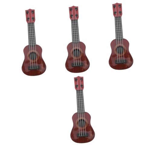 4 Stück Kindergitarrenspielzeug Puppenhaus Gitarrenstütze Lerninstrument Spielzeug Kinderspielzeug Ukulele Banjo Instrument Spielzeug Gitarrenspielzeug Gitarre Lernspielzeug Vaguelly von Vaguelly