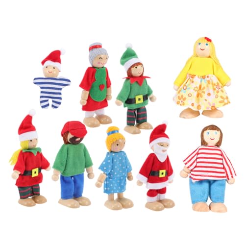 9St Puppe doll Funny Toys Bühnenspielzeug Erzählspielzeug Fantasiespielzeug Fun Toy Mini-Weihnachtsmenschen Rollenspielspielzeug Weihnachtsspielzeug Holz Vaguelly von Vaguelly