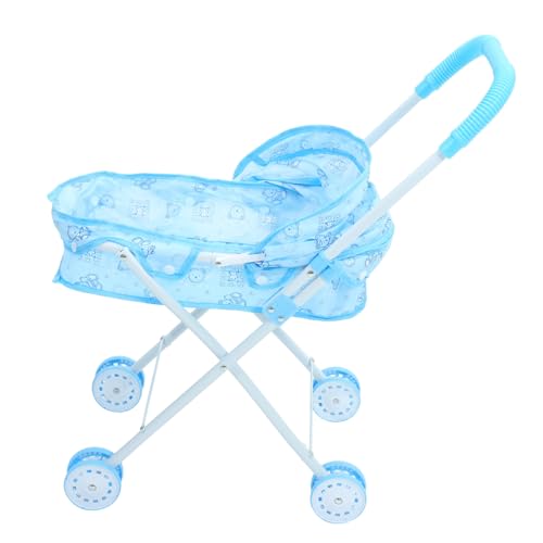 Puppenwagen Spielzeug-Kinderwagen Für Kinder Partyspiele Kinderwagen Mikro-Layout-Ornament Kinderwagen Für Puppen Kinderwagen Spielen Spielzeugkinderwagen Sky-Blue Oxford-Stoff Vaguelly von Vaguelly