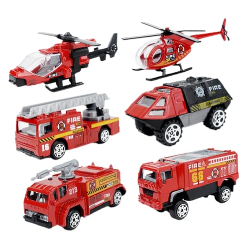 Vaguelly 1:87 Mini-Feuerwehrauto-Legierung Automodell Spielzeugset Für Kinder Pädagogisches Feuerwehrauto-Spielzeug von Vaguelly