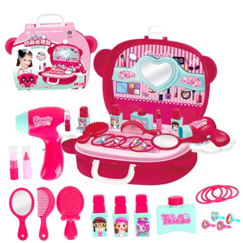 Vaguelly Make-up Set Mädchen 4-in-1 Waschbar Spielzeug Für Kinder Prinzessin Vanity Set Simulation Kosmetik Spielzeug Box Set von Vaguelly