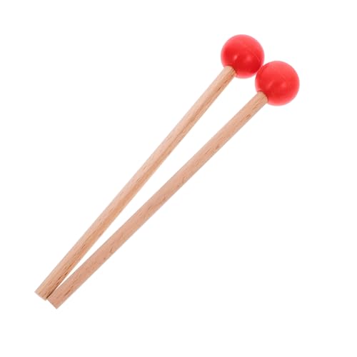 Vaguelly 1 Paar Marimbaschlägel Mallet-trommelstöcke Instrumentenhammer Marimba-Sticks Xylophon-Sticks Zungentrommelschlägel Xylophon-trommelstöcke Instrumentenzubehör Gummi Rot von Vaguelly