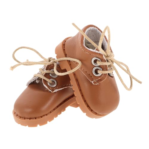 Vaguelly 1 Paar Puppenlederschuhe Aus Baumwolle Puppenwagen Puppenkleidung Wiedergeborene Puppe Meine Lebenspuppe Miniatur Puppenzubehör Mini-Schuh- Light Brown Kunstleder von Vaguelly