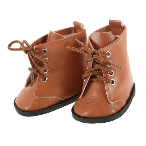 Vaguelly 1 Paar Puppenstiefel Puppenzubehör Mini-Hausschuhe-Ornamente Puppe verkleiden Sich Schuhe Miniaturpuppenschuhe Mini-Spielzeughaus-Verzierung Miniatur-Schuhmodelle Chocolate von Vaguelly