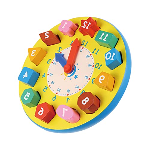 Vaguelly 1 STK Digitaluhr Zeit Lernuhr Spielzeug Uhr Für Kinder Spielzeug Mit Zahlenuhr Uhr-lernspielzeug Uhr Spielzeug Uhr-Puzzle-Spielzeug Form Zahlen Uhr Spielzeug Hölzern von Vaguelly