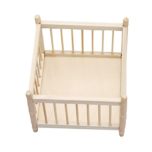 Vaguelly 1pc Mini Holz Bett Spielzeug Zubehör Babybett Für Puppe Puppe Bett Decor Kleinkind Bett von Vaguelly