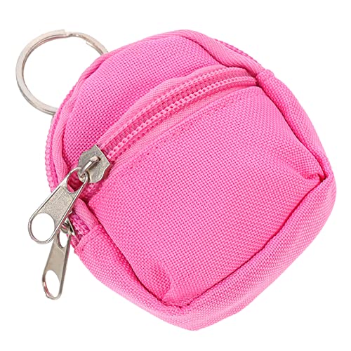 Vaguelly 1 STK Puppenhaus-Schultasche Babypuppentasche Puppenessen Bausatz Plüsch Kleiner Rucksack Puppensachen Miniatur Wickeltasche Mini-beutelverschließer Segeltuch Rosa von Vaguelly