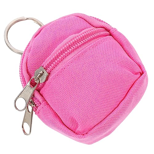 Vaguelly 1 STK Puppenhaus-Schultasche Kleiner Rucksack Plüsch Mini- Miniatur puppenstubenzubehör Mini schultüte Puppenstuben-Schultasche aus Stoff Mini-Schultasche Segeltuch Rosa von Vaguelly