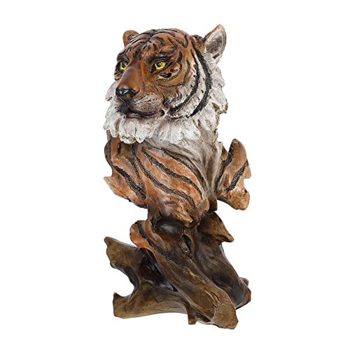 Vaguelly 1 STK Tigerkopfverzierung Desktop-bücherregal Tigerskulptur Katze-Statue- Tiger-Statue Feng Lebendiges Tigerhandwerk Simuliertes Tigerdekor Stylisches Tiger-Modell Harz von Vaguelly