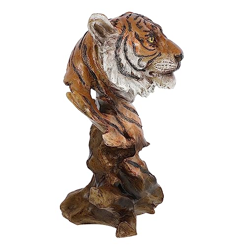 Vaguelly 1 STK Tigerkopfverzierung Katze-Statue- Desktop-Bücherregal Tiger-Statue feng Living Room Decoration wohnzimmerdeko gartendeko bastelzeug Desktop-Harzhandwerk Tiger-Schmuck von Vaguelly