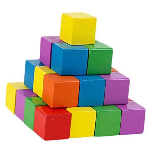 Vaguelly 1 Satz 50st Quadratischer Holzblock Würfel Kleiner Block Kleine Blöcke Für Kinder Mini-gebäude Kleine Blöcke Für Kleinkinder Bausteine Hölzern von Vaguelly