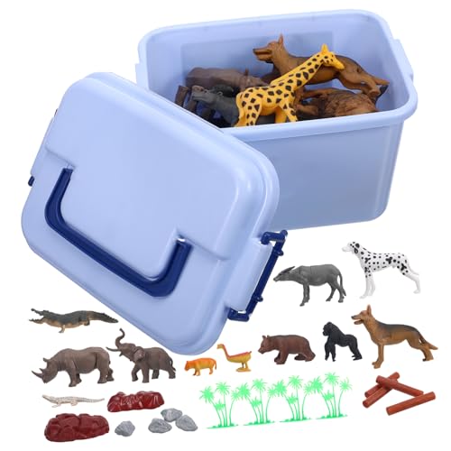 Vaguelly 1 Satz 58 Pcs Tierspielzeug Aus Kunststoff Modellspielzeug Für Zootiere Simuliertes Tiermodell Interessante Tierspielzeuge Zoo-modelltiere Tiere Modell Lustige Tierspielzeuge von Vaguelly