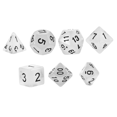 Vaguelly 1 Satz 7St Leuchtende facetten reiche Würfel spielwürfel spielewürfel dice Set Game of dice polyedrische Würfel durchscheinende Würfel leuchtende Würfel Plastikwürfel Zahlenwürfel von Vaguelly