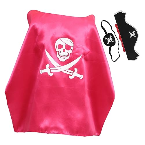 Vaguelly 1 Satz Augenmasken Piratenumhang Piratenzubehör piratenkostüm Damen Halloween umhang Halloween Costume Herrenanzug Halloween-Foto-Requisite Halloween-Umhang-Dekor Tuch Rosy von Vaguelly