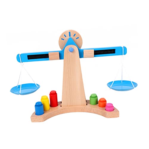 Vaguelly 1 Satz Balance Balkenwaage Waage Spielzeug Schmusespielzeug Pädagogisches Spielzeug Für Kinder Lernspielzeug Maßstabsgetreues Spielzeug Puzzle-Spielzeug Blue Hölzern von Vaguelly