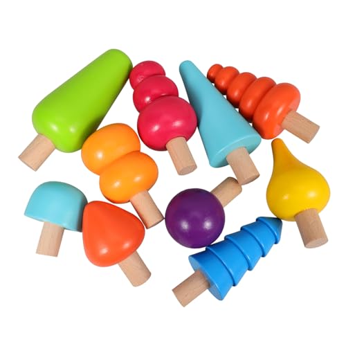 Vaguelly 1 Satz Baumspielzeug Aus Holz Kind Sensorisches Spielzeugauto Puzzle Tiere Junge Babys Klein Bug Catcher Bildungsspielzeug Holzstapelung Baum-Kuchen-Topper von Vaguelly