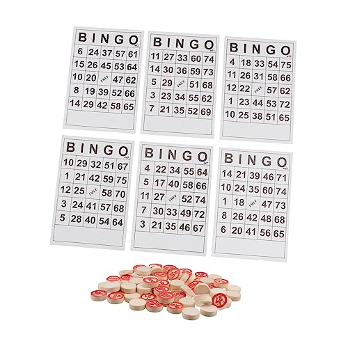 Vaguelly 1 Satz Bingo-Spiel Logisches Bingo-schachspiel Bingo Schach Russisches Schachspiel Spiel Schach Weiß Hölzern von Vaguelly