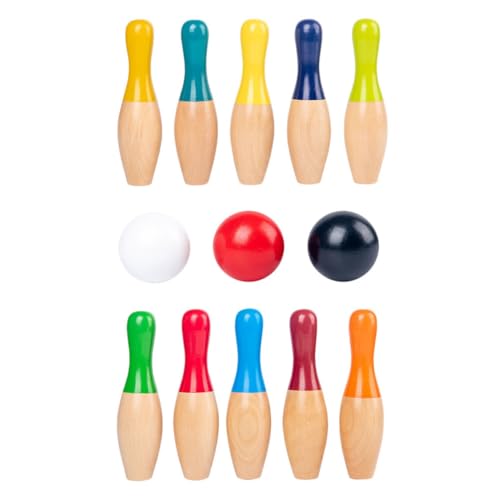 Vaguelly 1 Satz Bowlingkugel Aus Holz Indoor-Outdoor-Spiele Bowlingkugeln Spielversorgung Sportspielzeug Werfen Dekoratives Bowling-Modell Indoor-Bowling Für Colorful Hölzern von Vaguelly