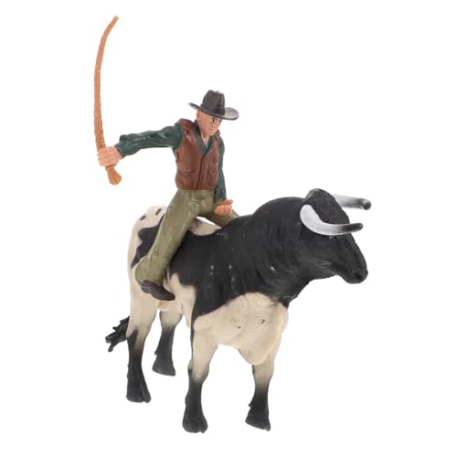 Vaguelly 1 Satz Cowboy-Modell Bullenmodell Dekorative Stierstatue Bullenhandwerk Rodeo-actionfiguren Stierkampf-modellornament Stier-Statue Bullenreiter Spanische Stierstatue Harz von Vaguelly