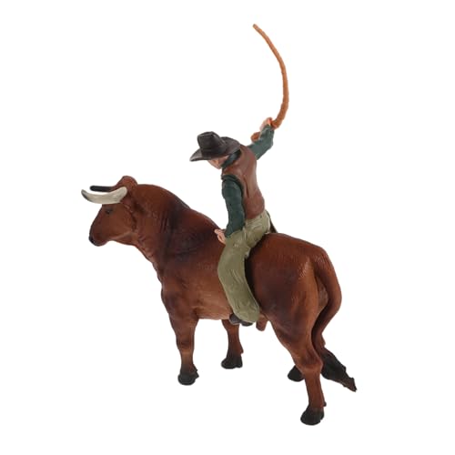 Vaguelly 1 Satz Cowboy-Modell Western-Cowboy-Statue Spielzeug Zum Bullenreiten Cowboy-Spielzeug Cowboy-Accessoires Für Männer Bucking Bull Spielzeug Für Jungen Reiten Stierfigur Harz von Vaguelly