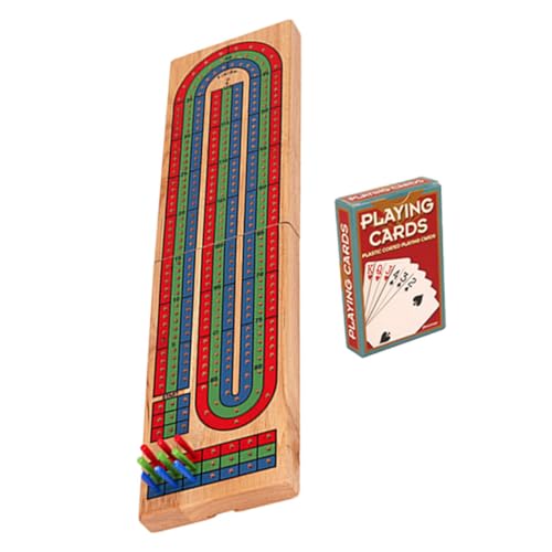 Vaguelly 1 Satz Cribbage-Board-Zubehör mitbringspiel Traditionelles Kartenspiel Schachbrett Krippe mit Zubehör Krippenbrett für den Tisch Krippenbrett aus Holz Tischspiele hölzern von Vaguelly