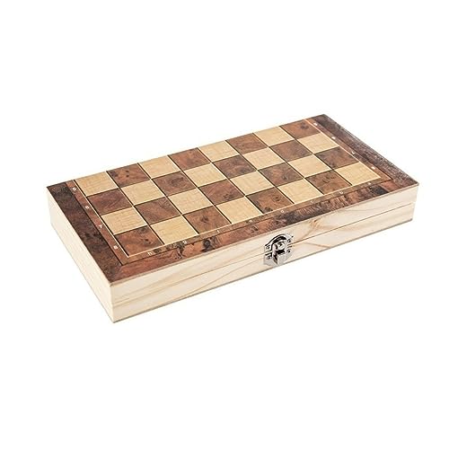 Vaguelly 1 Satz DREI in einem Schach Taschenschach Dame Hinweis Puzzle Bretter Spiele Schachbrett Schachbrett für Holzschachbrett Backgammon aus Holz Bildungsspielzeug hölzern von Vaguelly