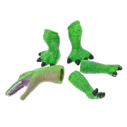 Vaguelly 1 Satz Dinosaurier-Fingerpuppe Dinosaurier-Kuchendeckel Dinosaurier-Party Puppen Dino kinderspielzeug saurier Rollenspiel Dinosaurier-Marionette Vinyl Green von Vaguelly