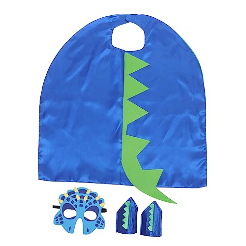 Vaguelly 1 Satz Dinosaurier-Umhang-Set Ninja Kostüm Maske Halloween Kleider für karnawal kostium für Kinderkleidung Cosplay-Kleidung Leistungsqualitäten Polyester Blue von Vaguelly