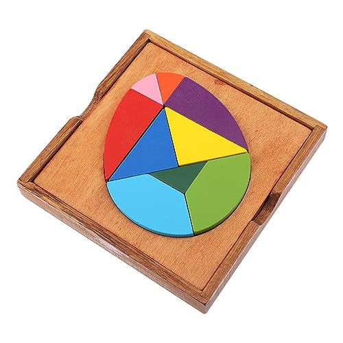 Vaguelly 1 Satz Ei-Tangram Buntes Puzzle- Tangram- aus Holz Tangram-Puzzle Eiformen Puzzle- aus Holzblöcken für Gehirnentwicklung Colorful von Vaguelly