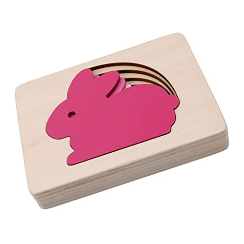 Vaguelly 1 Satz Farberkennungsspielzeug Puzzle Kaninchen Farbverlauf Größe Passendes Lehrmittel Lernspielzeug Für Stereo- Aus Holz Hölzern Rosa von Vaguelly