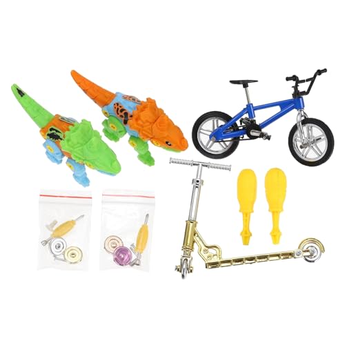 Vaguelly 1 Satz Fingerbike-Set Heimtrainer Skateboard-Spielzeug Finger Fahrrad Roller Kinder geschirrset Spielzeug kollegen Fingersportspielzeug Mini-Fingerbike Aluminiumlegierung Colorful von Vaguelly