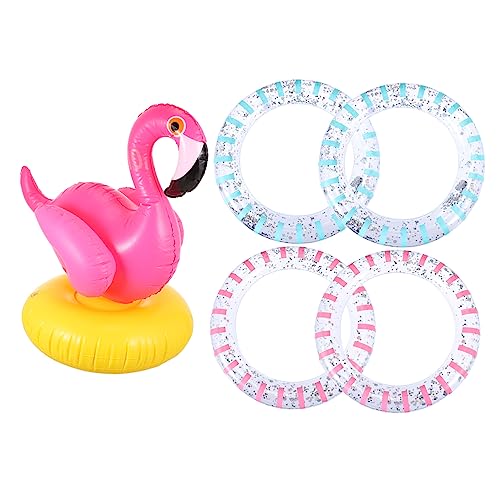 Vaguelly 1 Satz Flamingo-Ferrule Flamingo-wurfspiel Ringwurfspielzeug Aufblasbarer Wurfring Aufblasbares Wurfspielzeug Schwimmbad Spiel Versorgung Ringwurfspiel Werfen PVC von Vaguelly