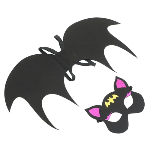 1 Satz Fledermauskostüm für Halloween Costume Halloween Kleidung mask Maske Fledermaus verkleiden Fledermaus Kostüm für Cosplay-Fledermaus-Kostüm Filzstoff Black Vaguelly von Vaguelly