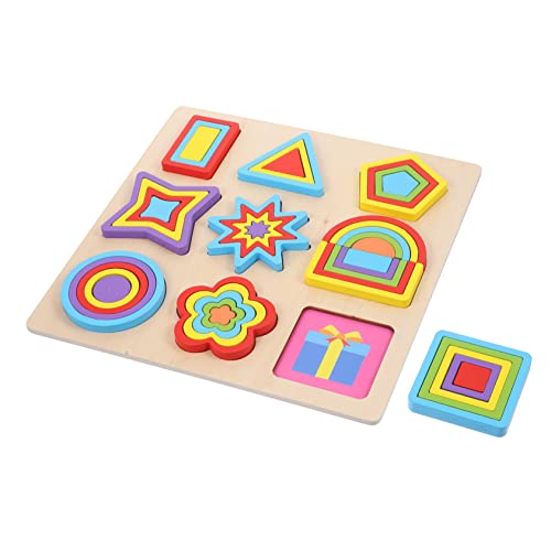 Vaguelly 1 Satz Form Kognitive Paarung Geometrisches Paarungsspielzeug Geometrieform Kognitives Spielzeug Geometrie Spielzeug Formenpuzzle Lernen Regenbogenblockspielzeug Für Kinder Holz von Vaguelly