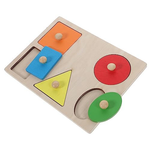 Vaguelly 1 Satz Form passendes Spielzeug Kinderspielzeug Farberkennungsblöcke Lernspielzeug Kinder holzspielzeug Shape Matching Geometrie blockiert Spielzeug Shape-Match-Spielzeug hölzern von Vaguelly