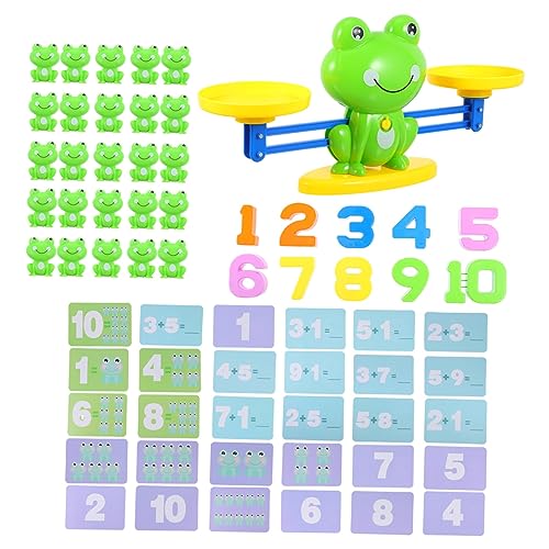 Vaguelly 1 Satz Froschschuppen Waage wiegendes Waage Desktop-Balance- Frösche-Waage- Rechenspielzeug Mathe-Lernspielzeug Plastik Colorful von Vaguelly