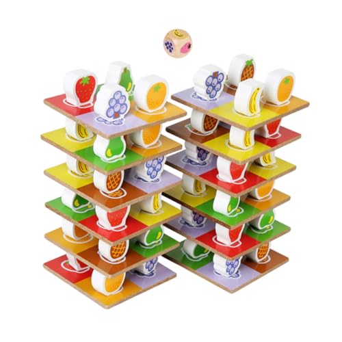 Vaguelly 1 Satz Fruchtstapel Regenbogen-Turm-Stack-Spielzeug Sortieren Von Stapelblöcken Stapelspiel Für Kinder Spielzeug Stapeln Lernspielzeug Für Kinder Lustige Stapelblöcke Hölzern von Vaguelly